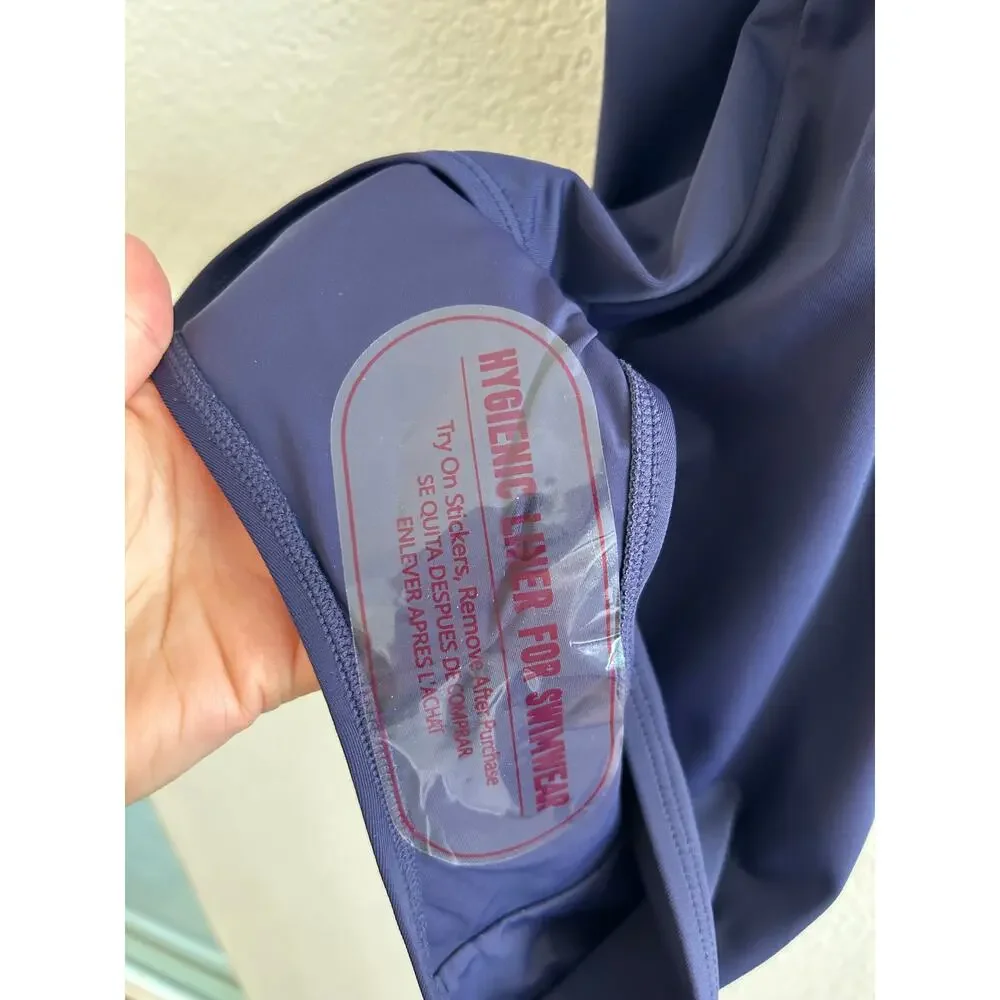 Andie Swim the Tulum Eco Nylon One Piece in Navy S NWT